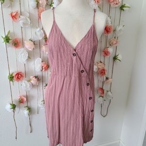 Mauve striped mini dress